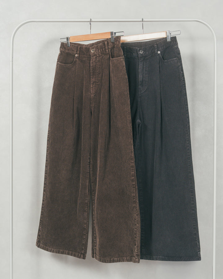 コーデュロイWideストレートパンツ (BROWN)
