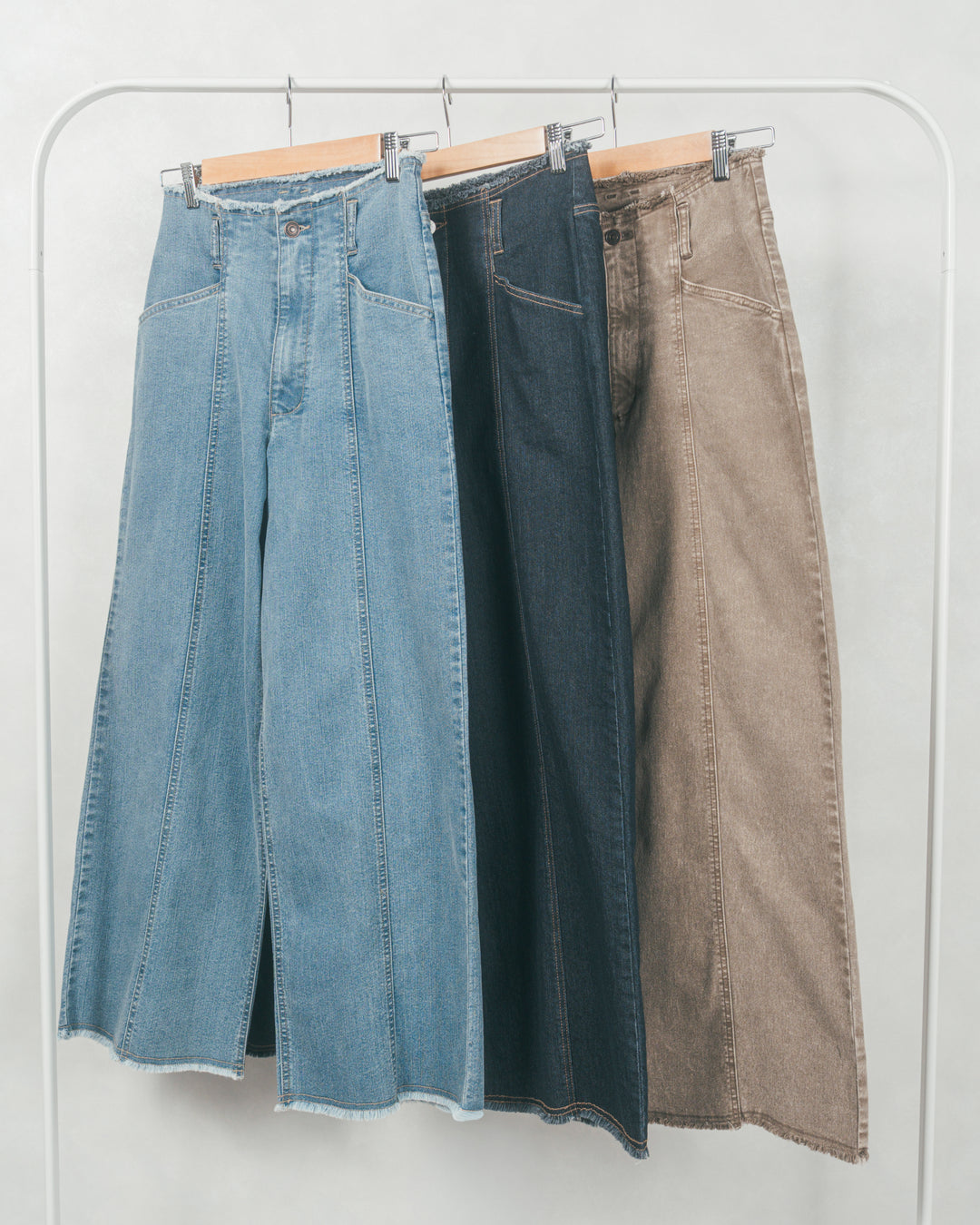 センターシーム リラックスワイドデニム (ONE WASH)