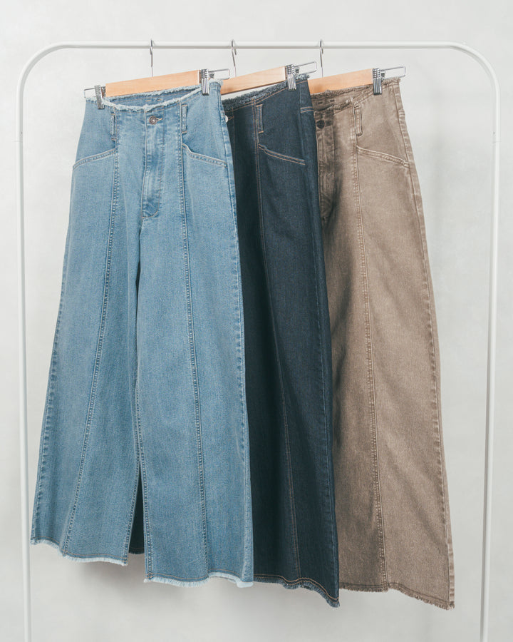 センターシーム リラックスワイドデニム (ONE WASH)