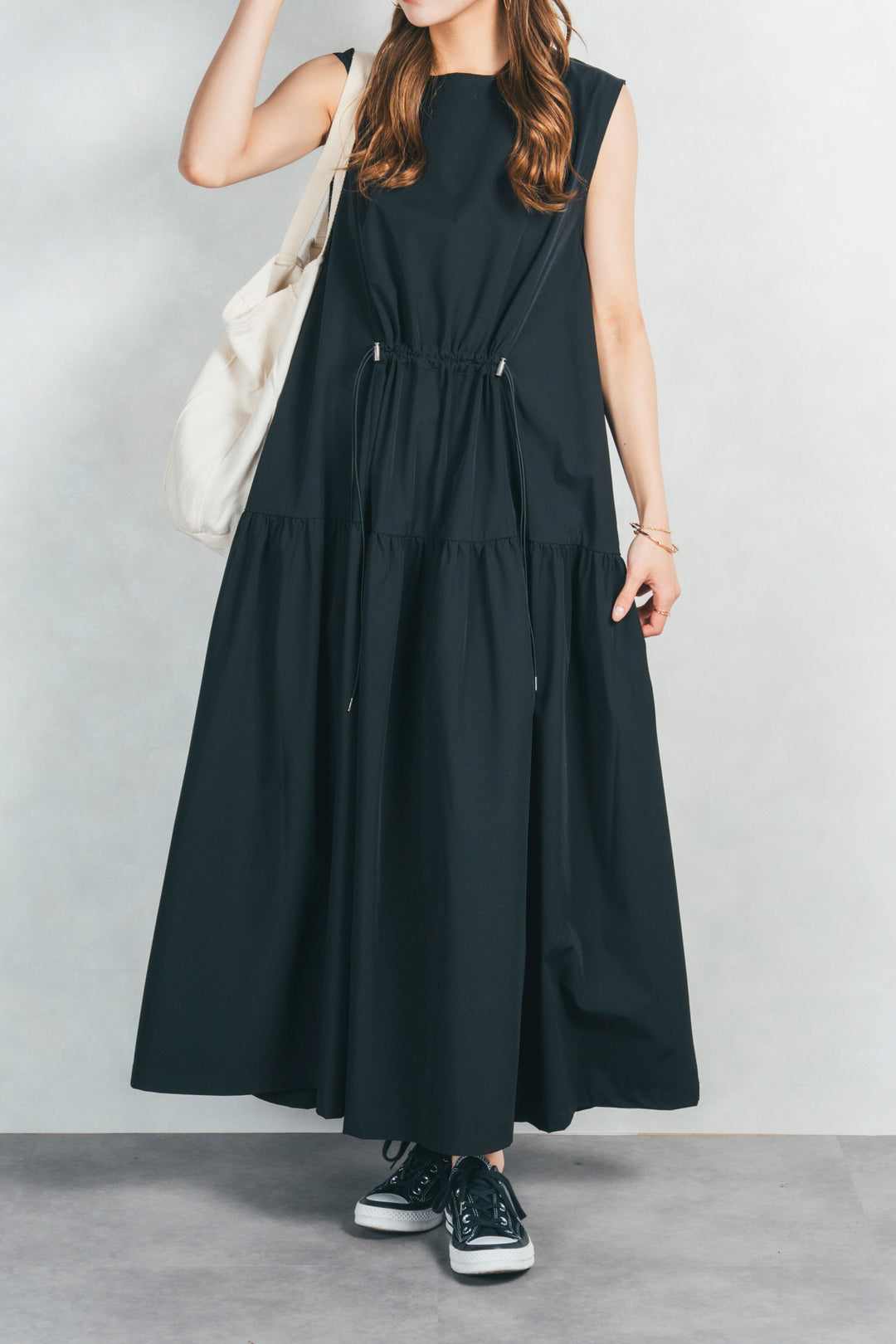 サンディービーチボリュームワンピ (BLACK)