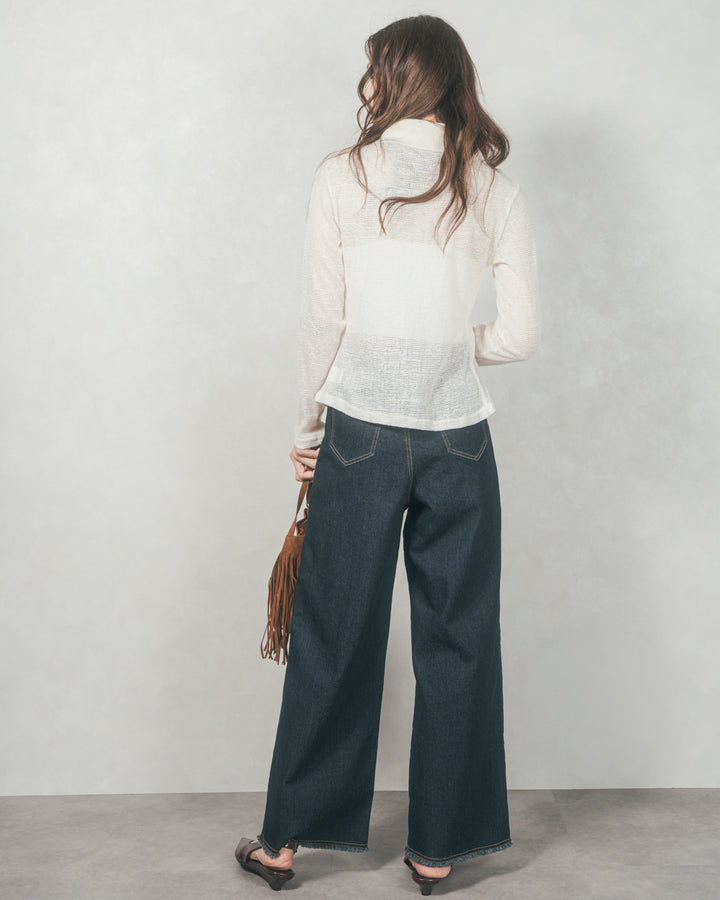 センターシーム リラックスワイドデニム (ONE WASH)
