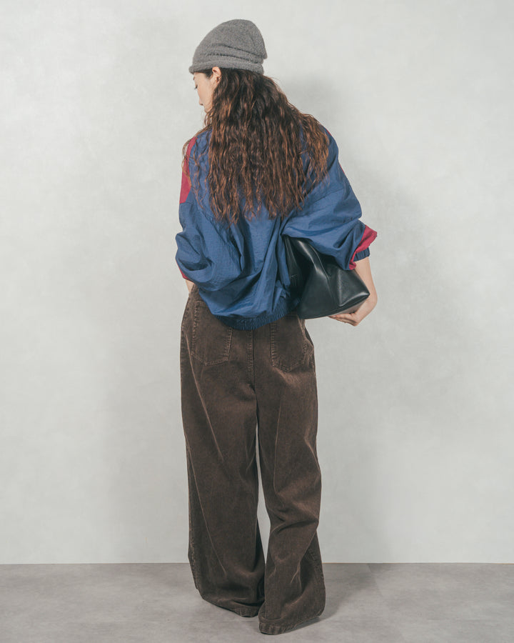 バイカラーオーバーサイズブルゾン (NAVY x BORDEAUX)