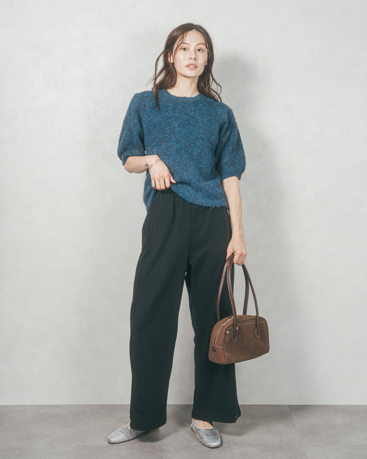 フェザータッチハーフスリーブニット (NAVY)