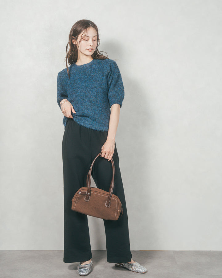 フェザータッチハーフスリーブニット (NAVY)