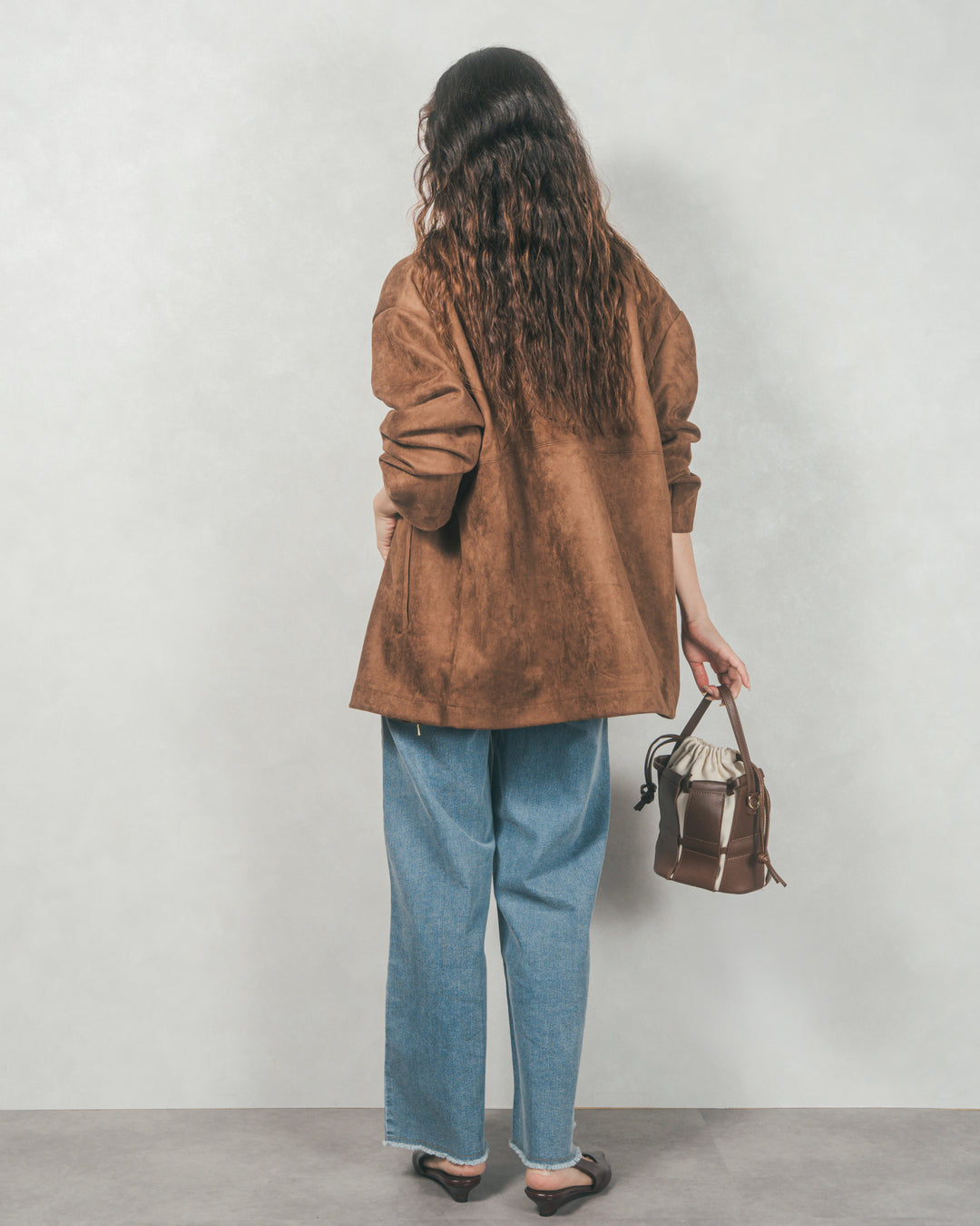 スゥエードライクジップブルゾン (BROWN)
