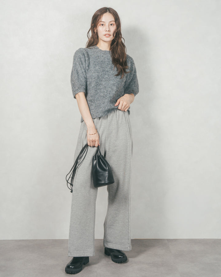 フェザータッチハーフスリーブニット (GRAY)