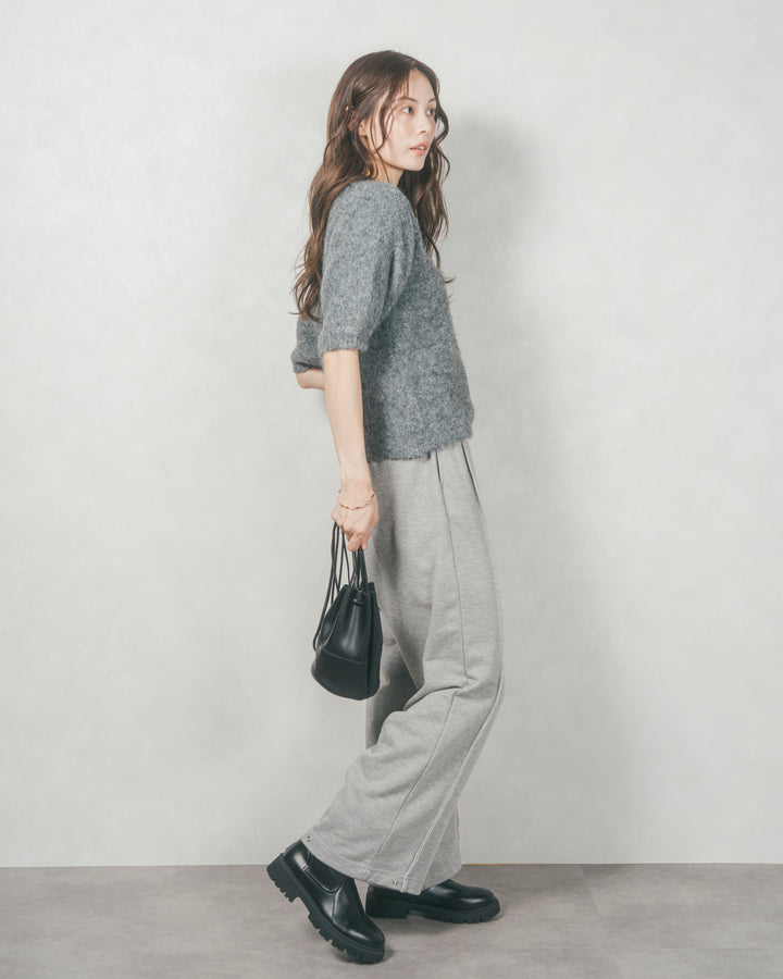 フェザータッチハーフスリーブニット (GRAY)