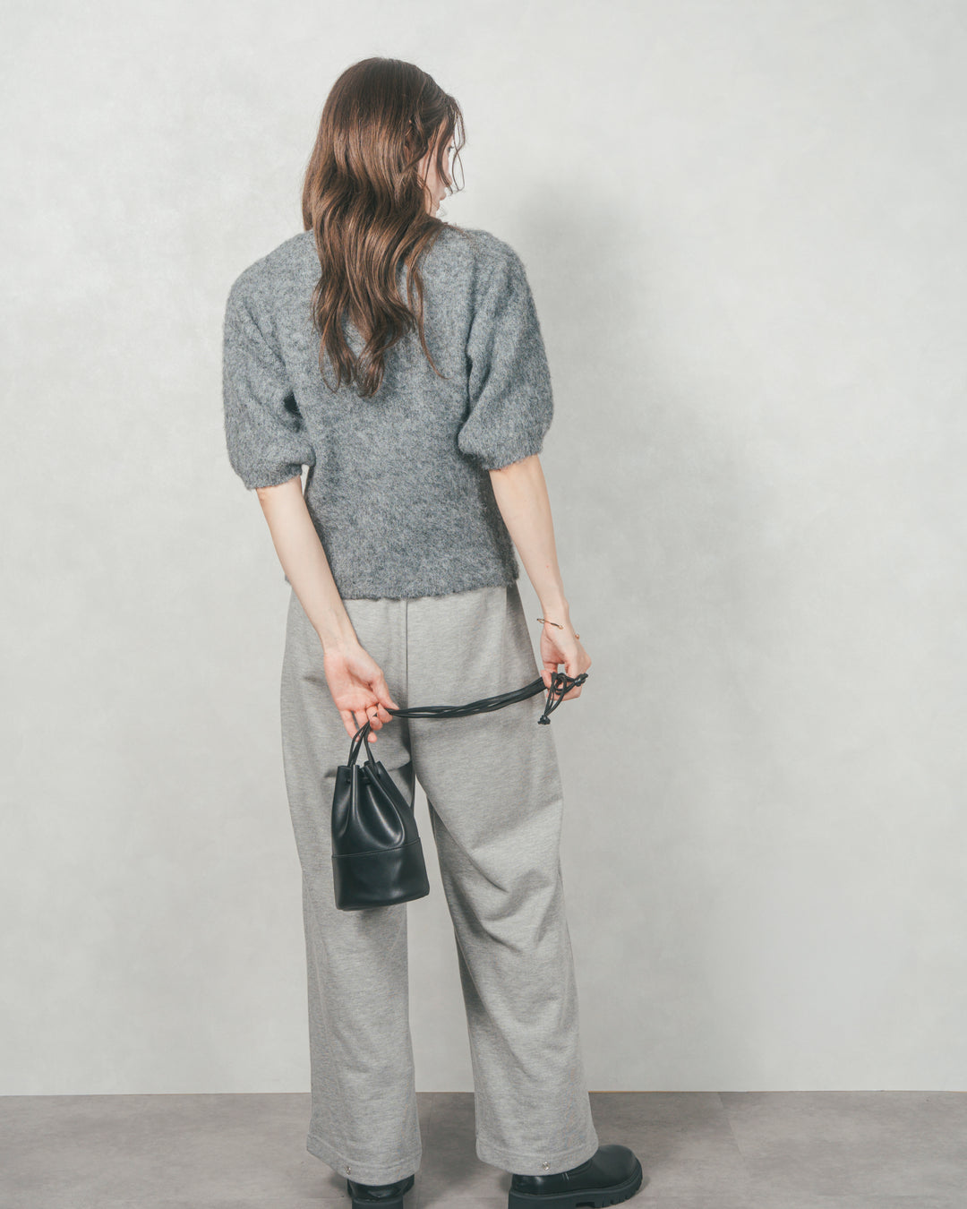 フェザータッチハーフスリーブニット (GRAY)