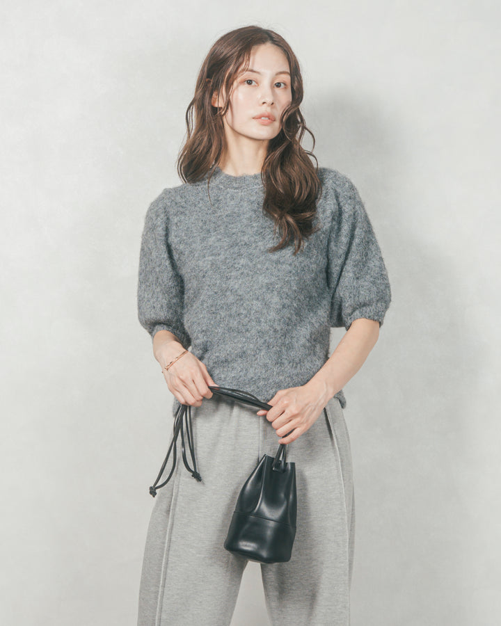 フェザータッチハーフスリーブニット (GRAY)
