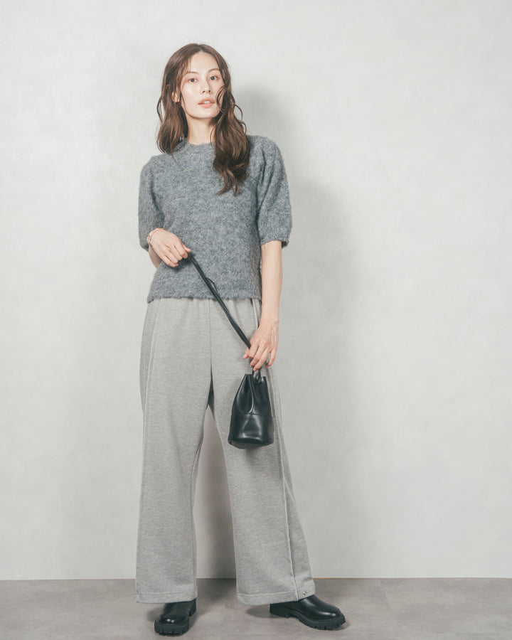 フェザータッチハーフスリーブニット (GRAY)
