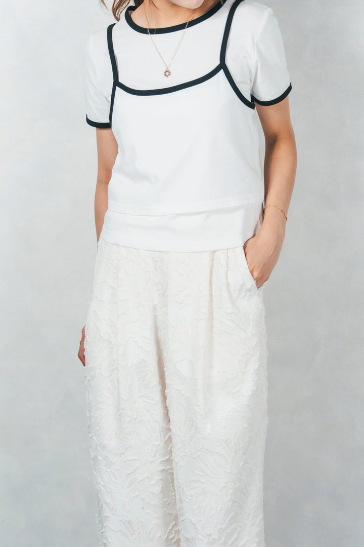 キャミ付きリンガーTシャツ (WHITE)