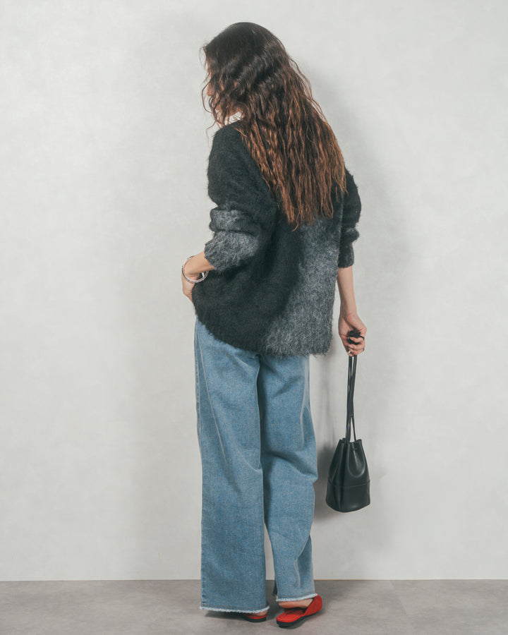 ニュアンスグラデーションShaggyニット (BLACK)