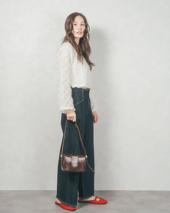 チュールメッシュクロップドトップス (IVORY)