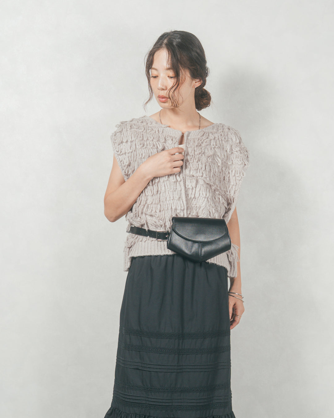 T/C ティアードスカート (BLACK)