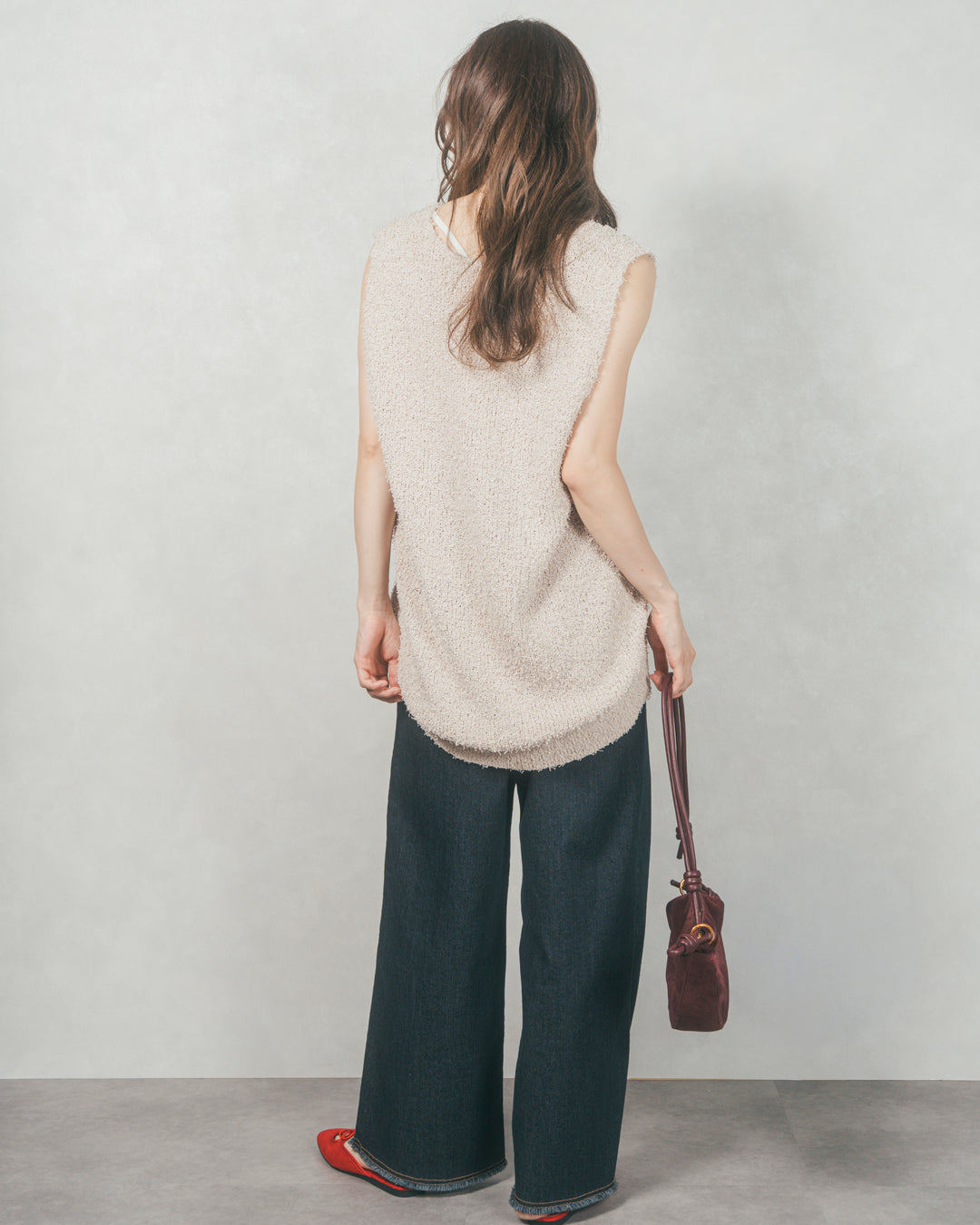 センターシーム リラックスワイドデニム (ONE WASH)