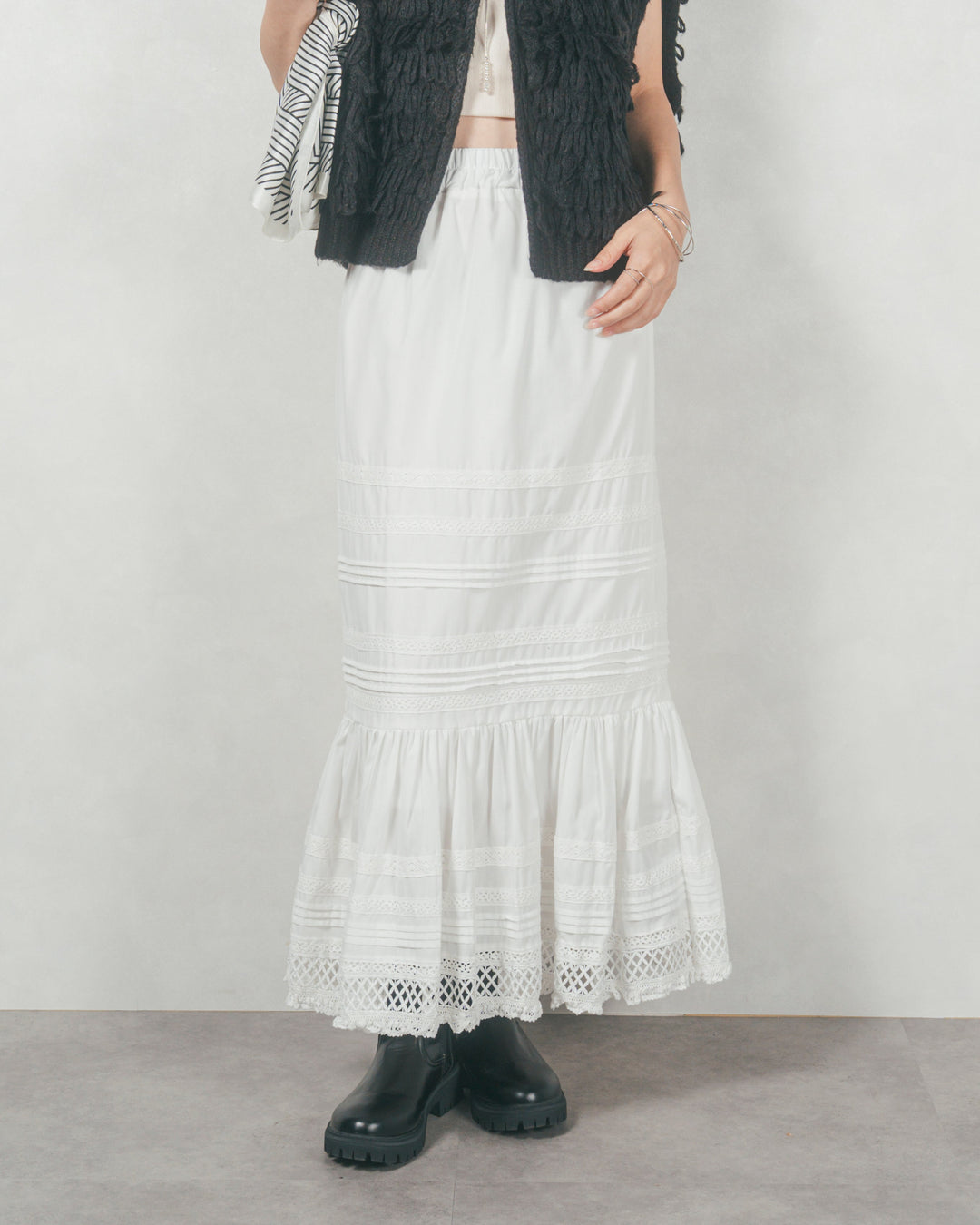 T/C ティアードスカート (WHITE)