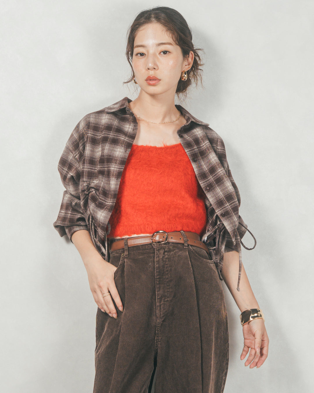 モヘアタッチKnitビスチェ(RED)
