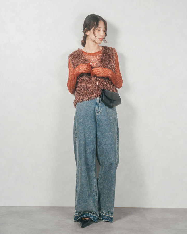 ストレッチレースシアートップス (TERRACOTTA)