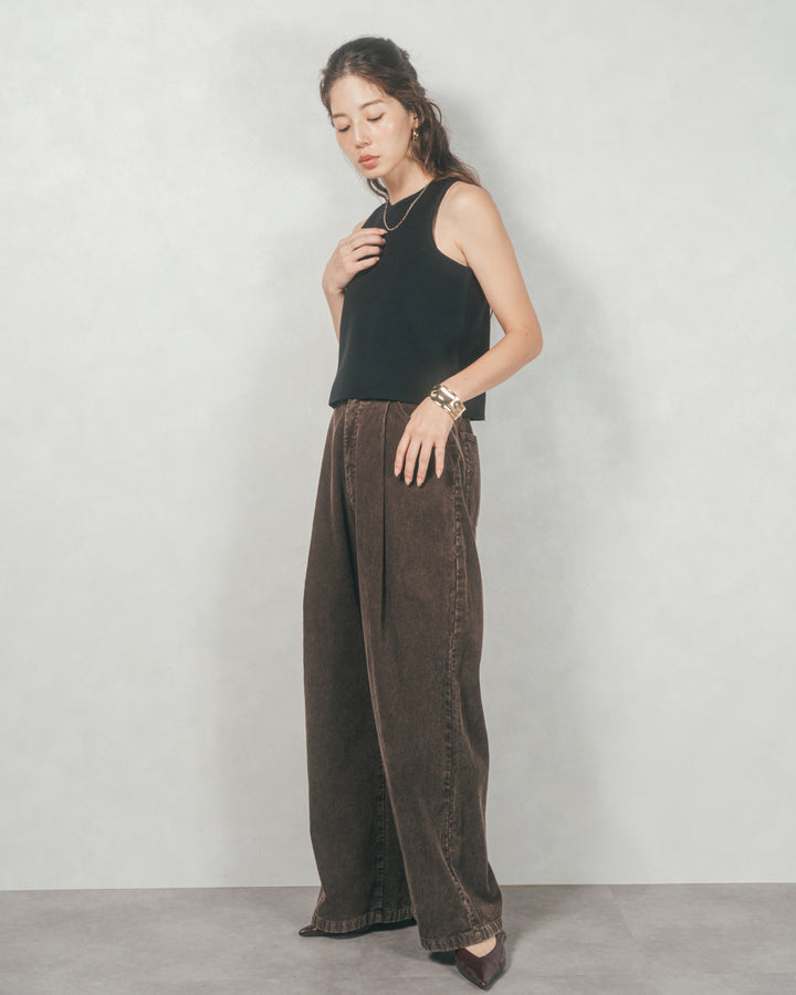 メランジVネックニットレイヤードセット (BLACK x BLACK)