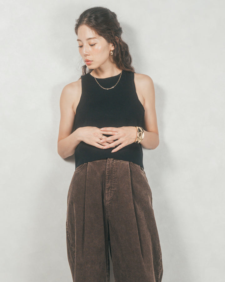 メランジVネックニットレイヤードセット (BLACK x BLACK)