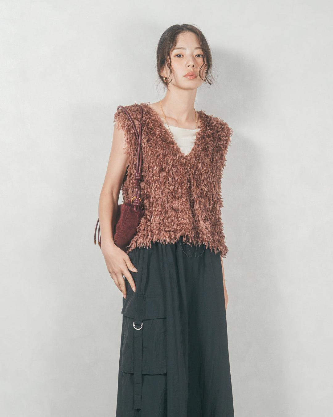 2-Way フリンジベスト (BROWN)