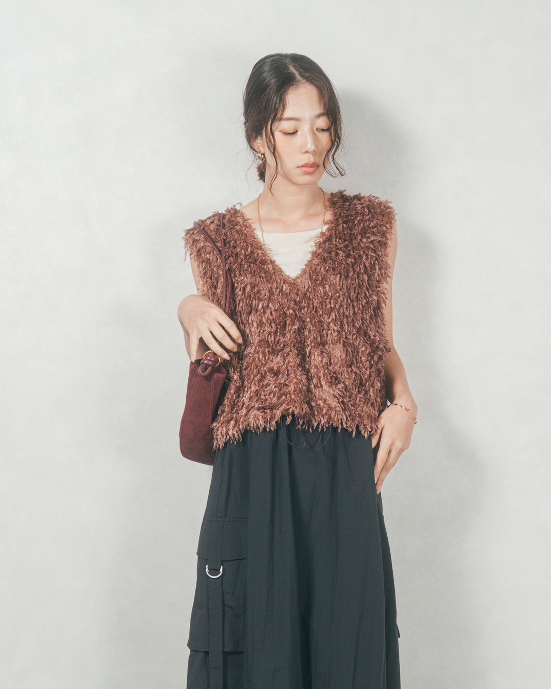 2-Way フリンジベスト (BROWN)