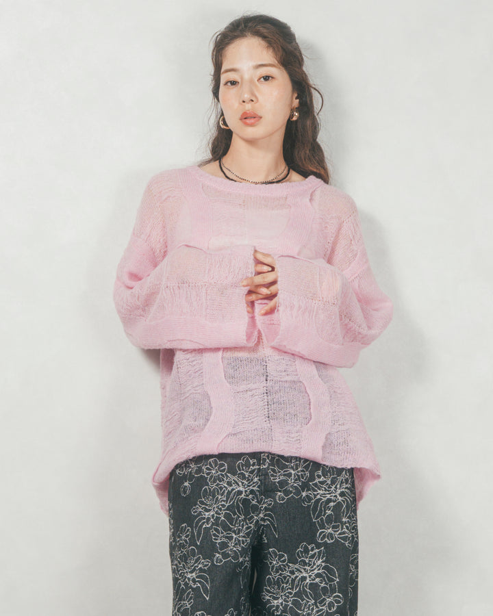 コージーオーバーサイズニット (PINK)