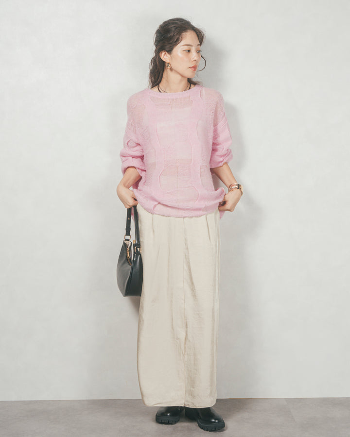 コージーオーバーサイズニット (PINK)