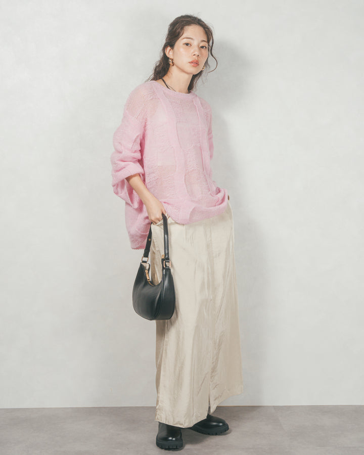 コージーオーバーサイズニット (PINK)