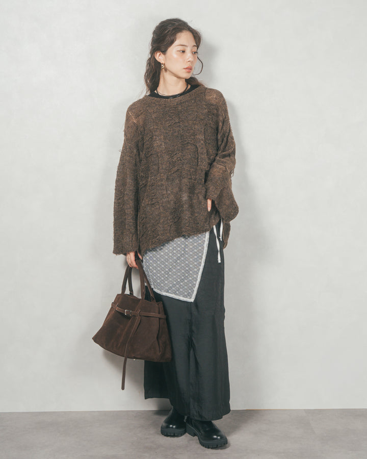 コージーオーバーサイズニット (DARK BROWN)