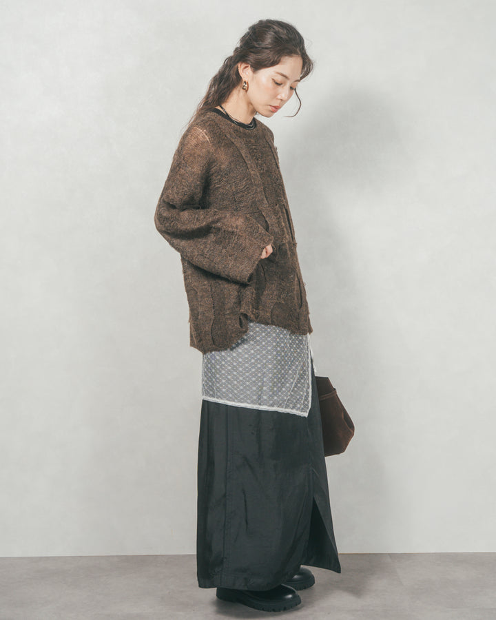 コージーオーバーサイズニット (DARK BROWN)