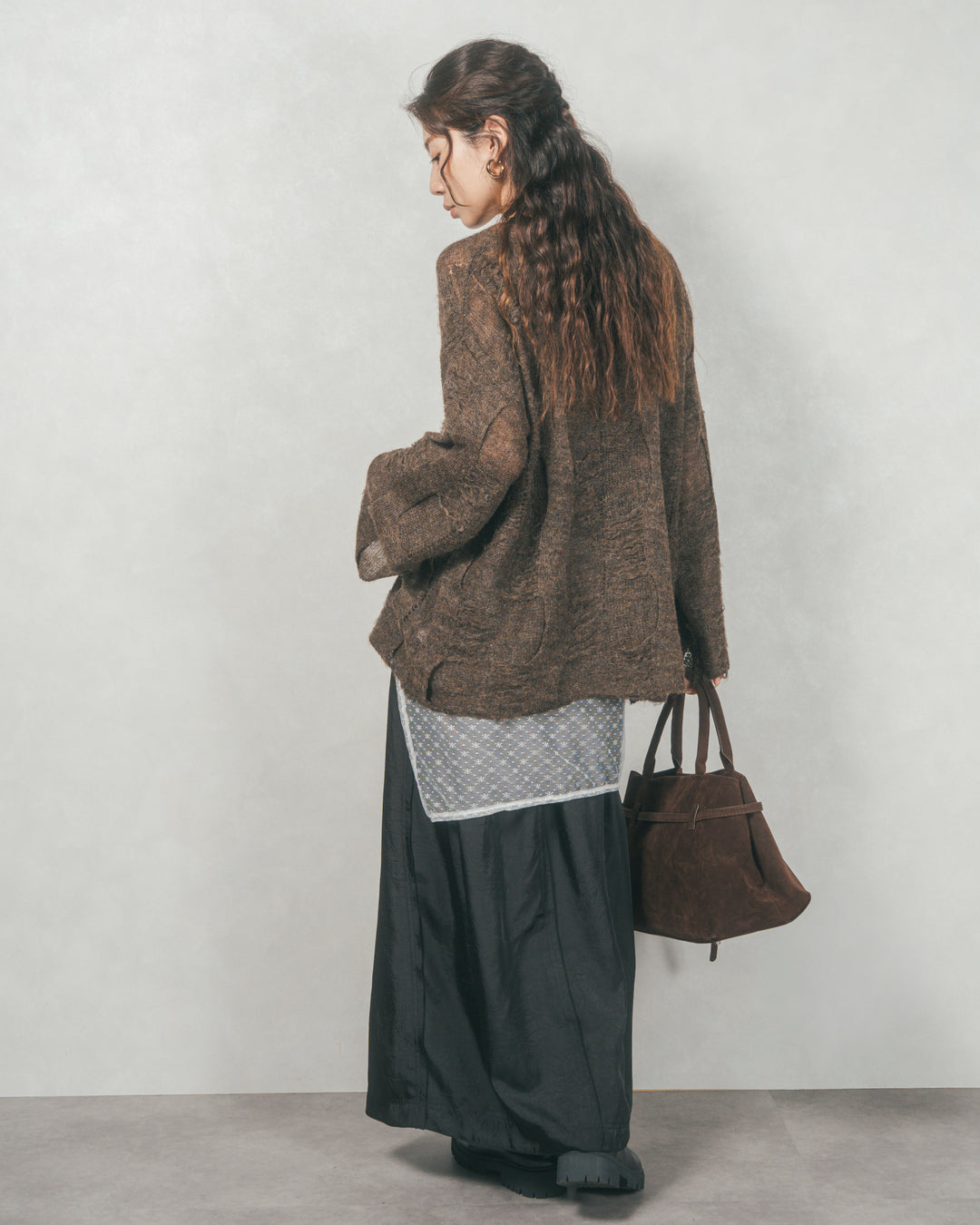コージーオーバーサイズニット (DARK BROWN)