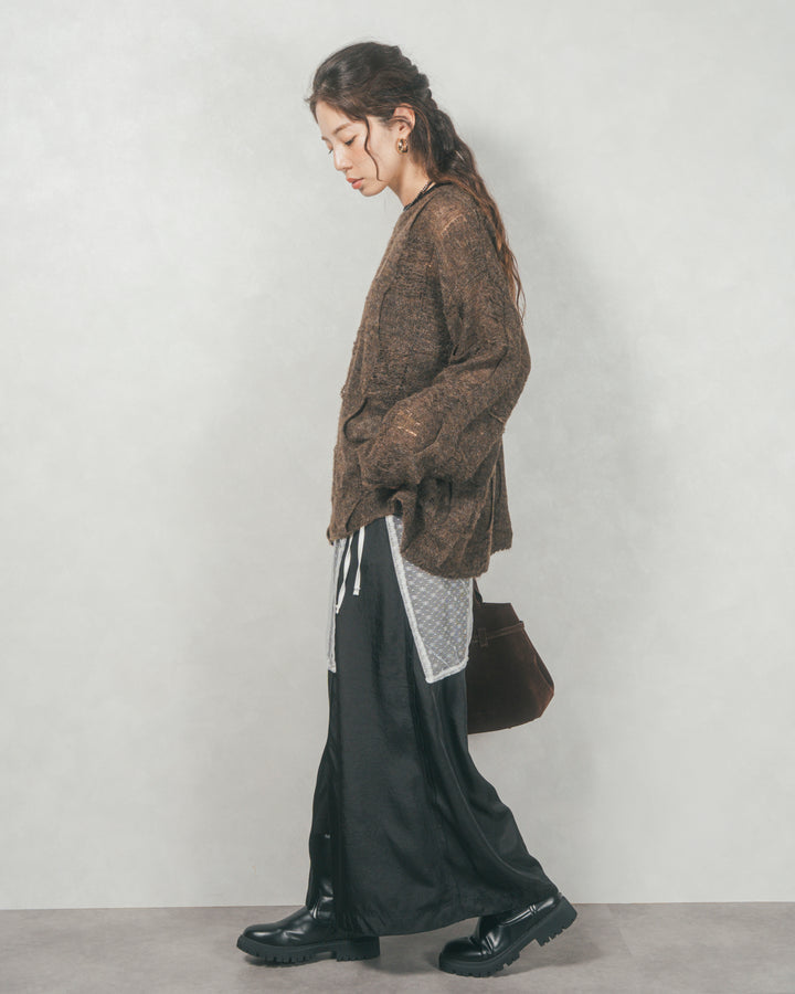 コージーオーバーサイズニット (DARK BROWN)