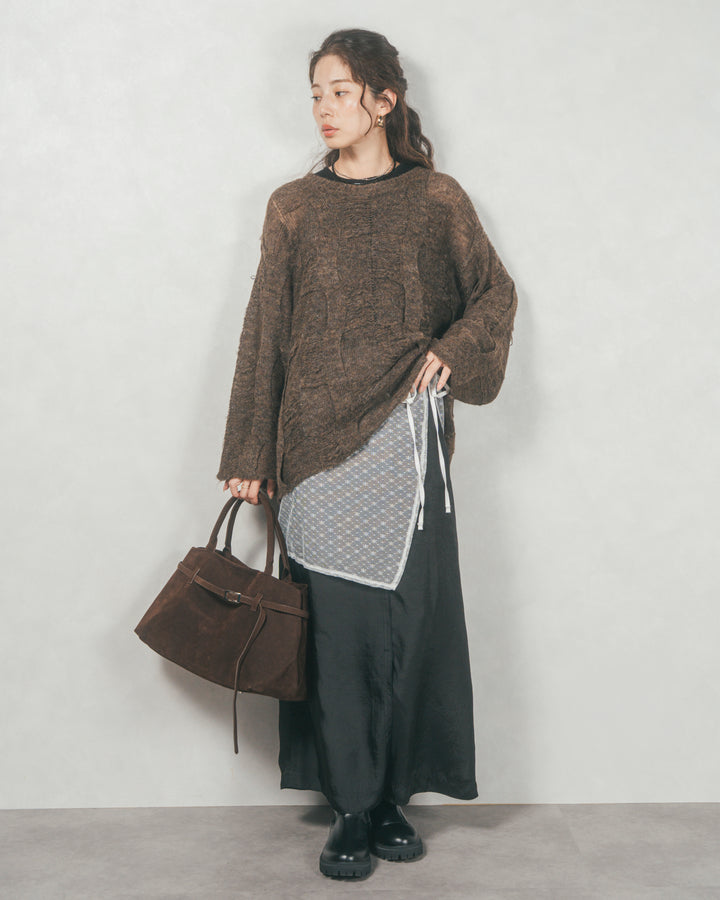 コージーオーバーサイズニット (DARK BROWN)