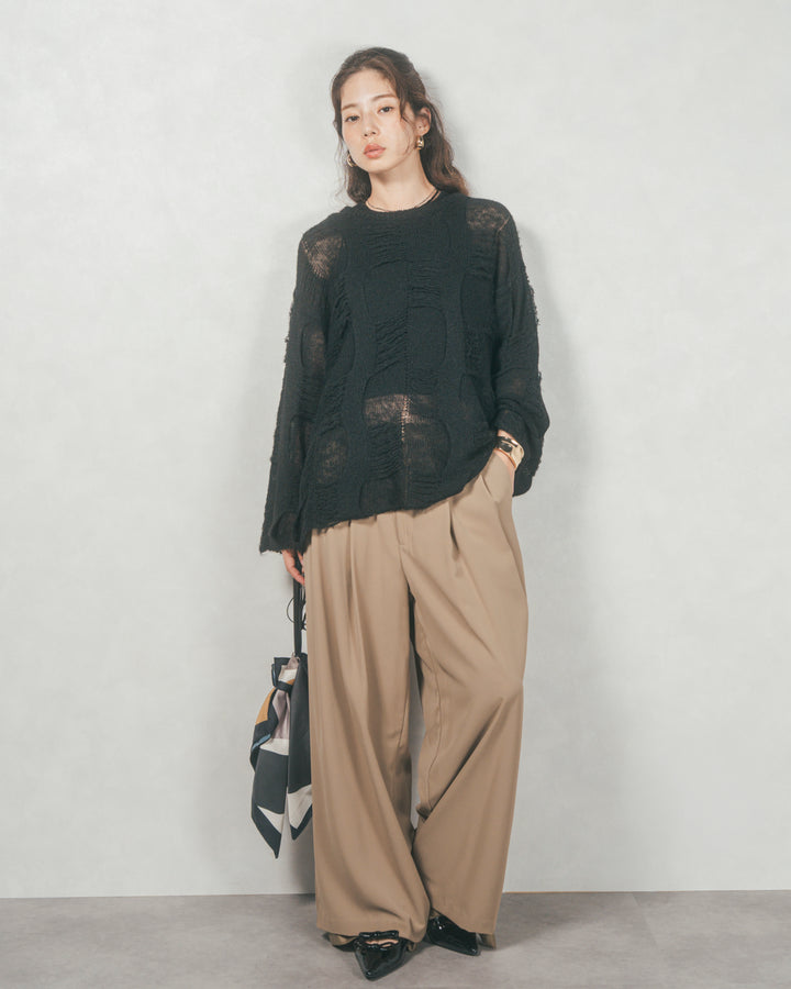 コージーオーバーサイズニット (BLACK)