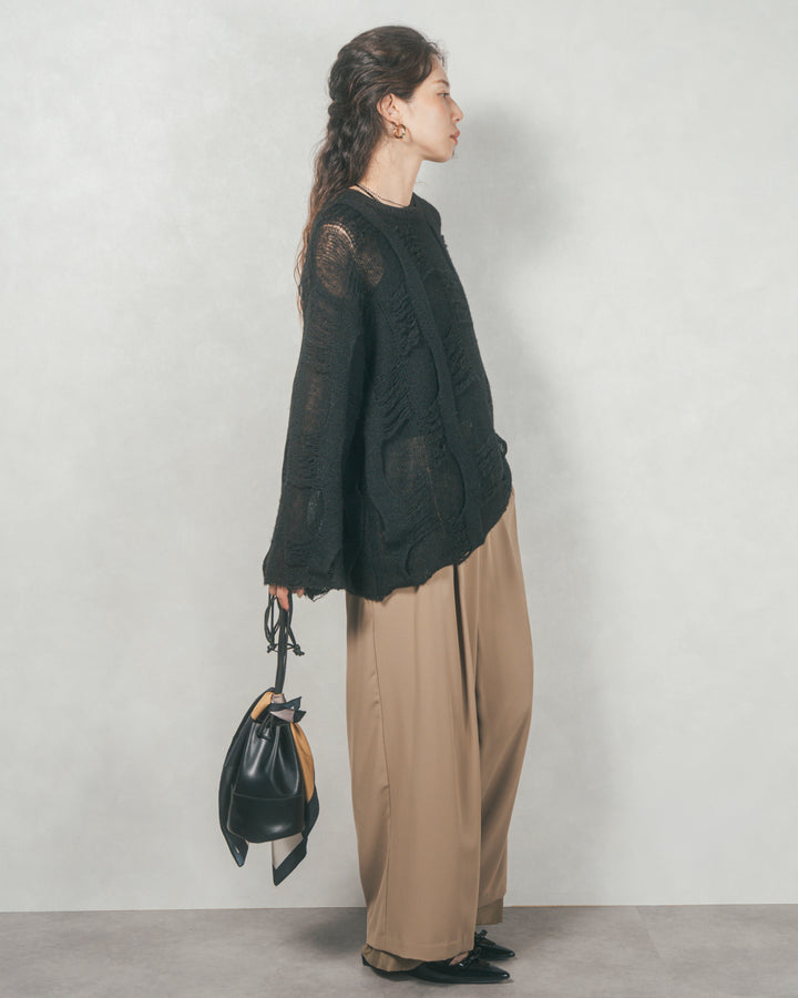 コージーオーバーサイズニット (BLACK)