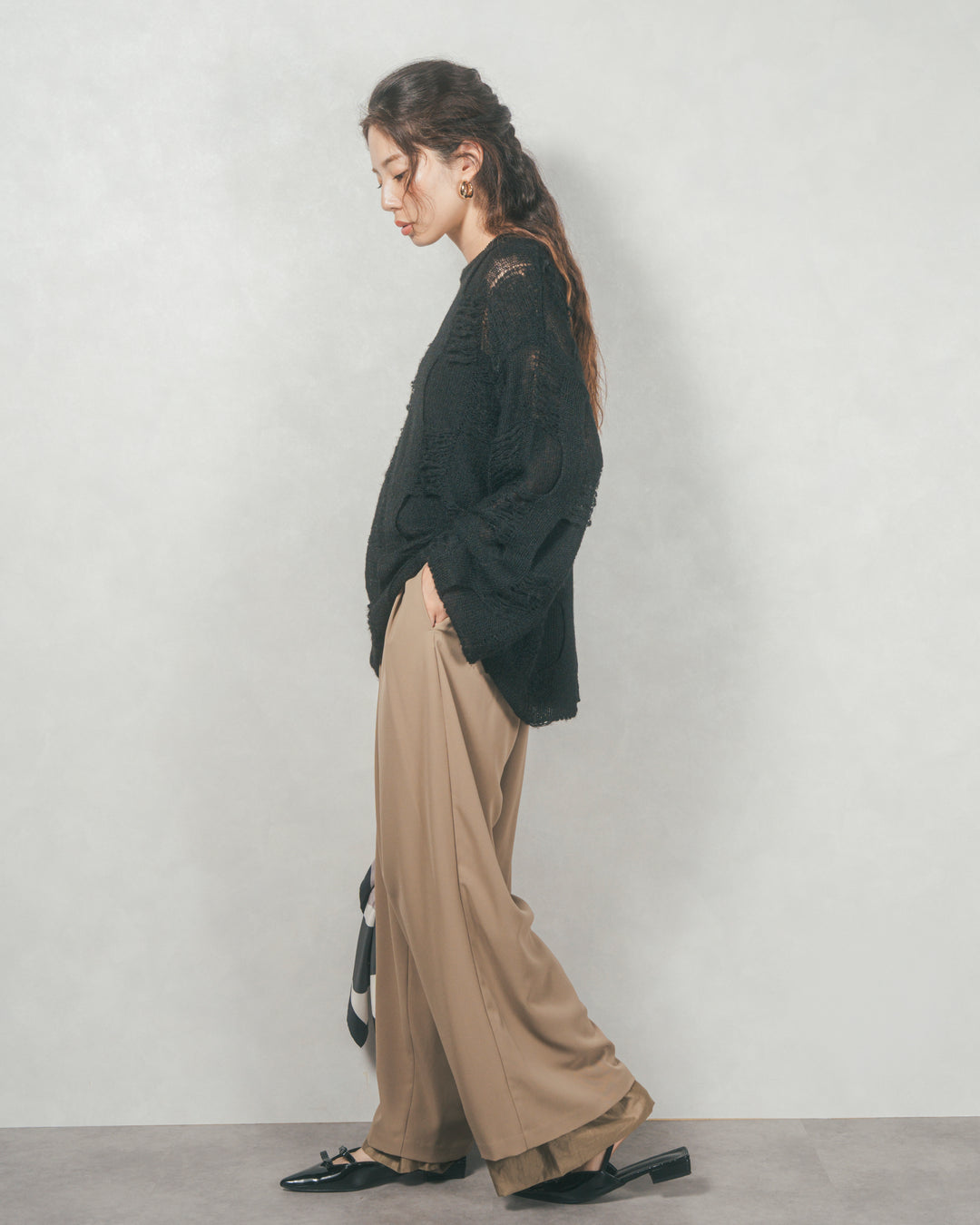 コージーオーバーサイズニット (BLACK)