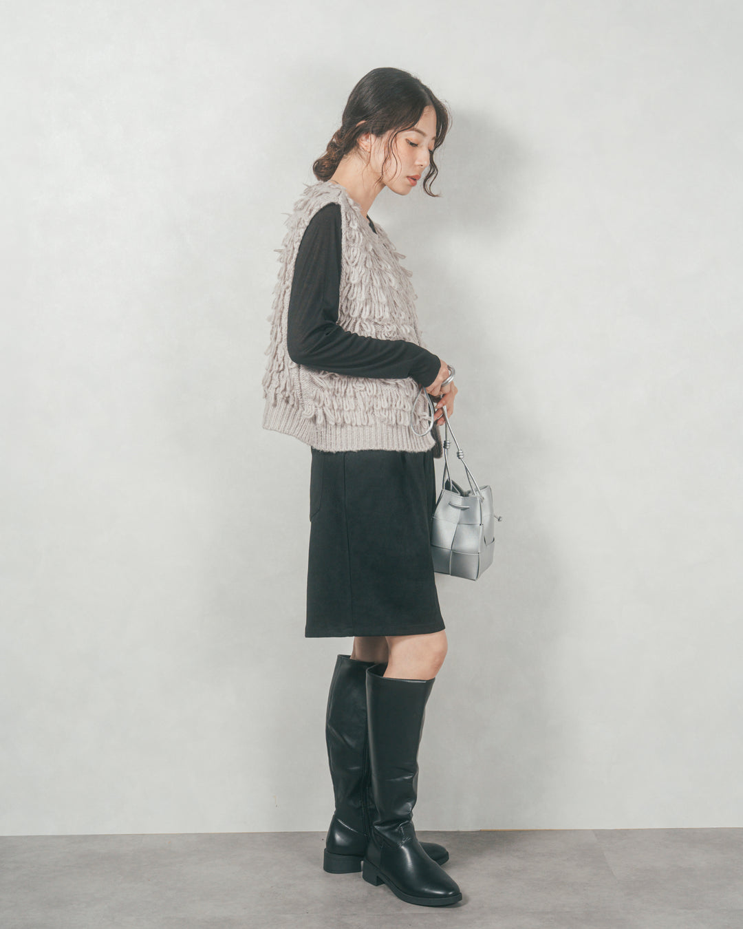 スウェードライクハーフパンツ (BLACK)