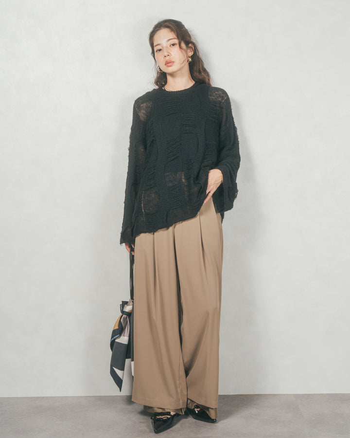 コージーオーバーサイズニット (BLACK)