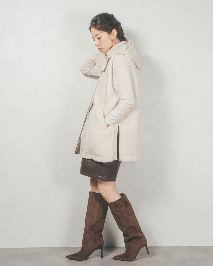 レザーライクハーフパンツ (BROWN)