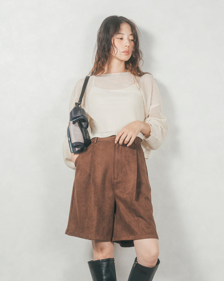 クロップドメッシュニット (CREAM)