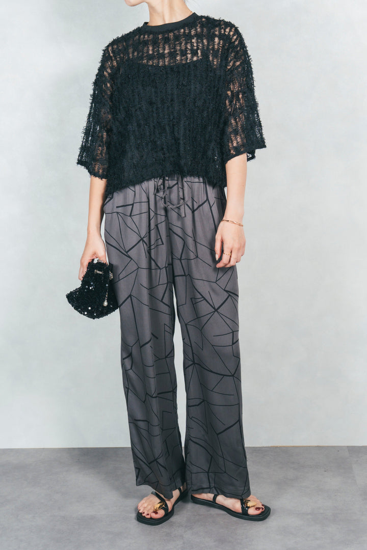 シアーフリンジトップス (BLACK)