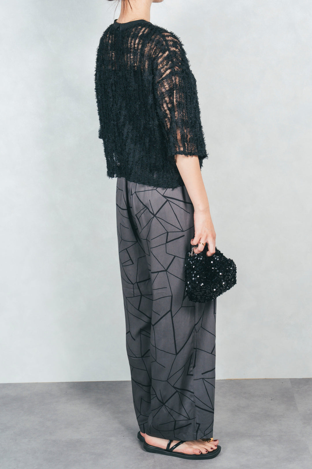 シアーフリンジトップス (BLACK)