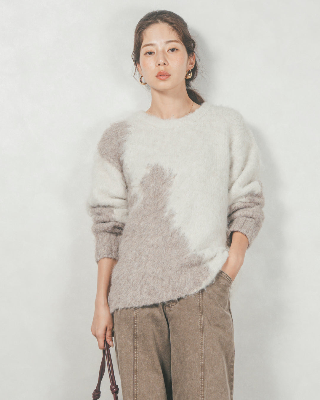 ニュアンスグラデーションShaggyニット (BEIGE)