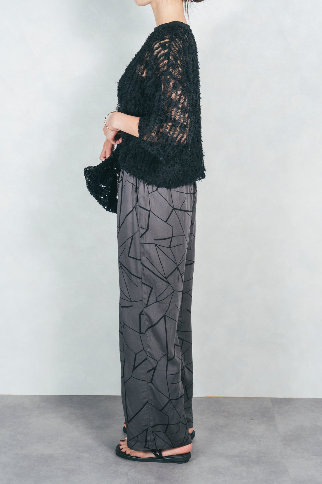シアーフリンジトップス (BLACK)