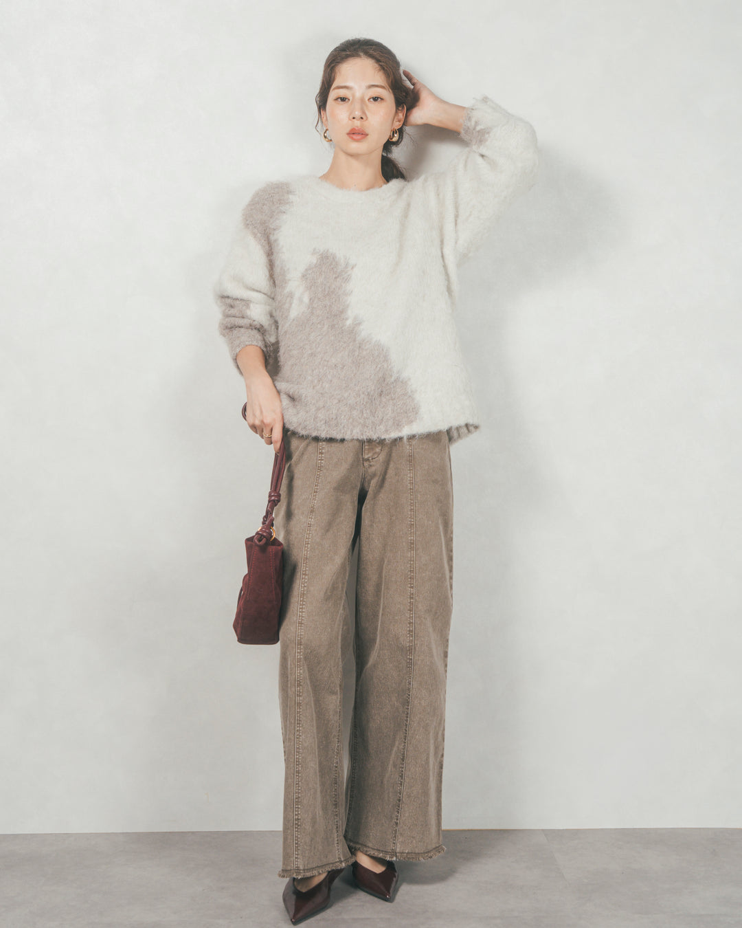 ニュアンスグラデーションShaggyニット (BEIGE)