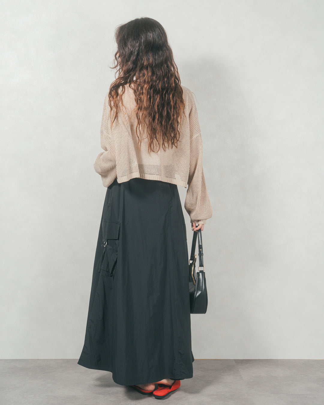 クロップドメッシュニット (BEIGE)