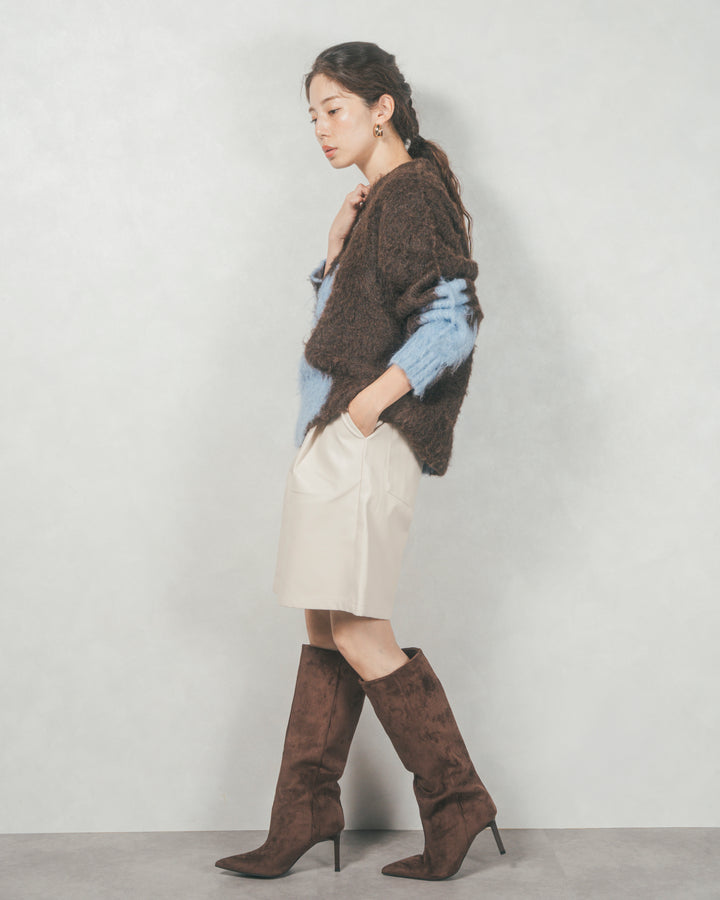 レザーライクハーフパンツ (IVORY)