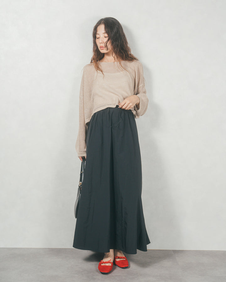 クロップドメッシュニット (BEIGE)
