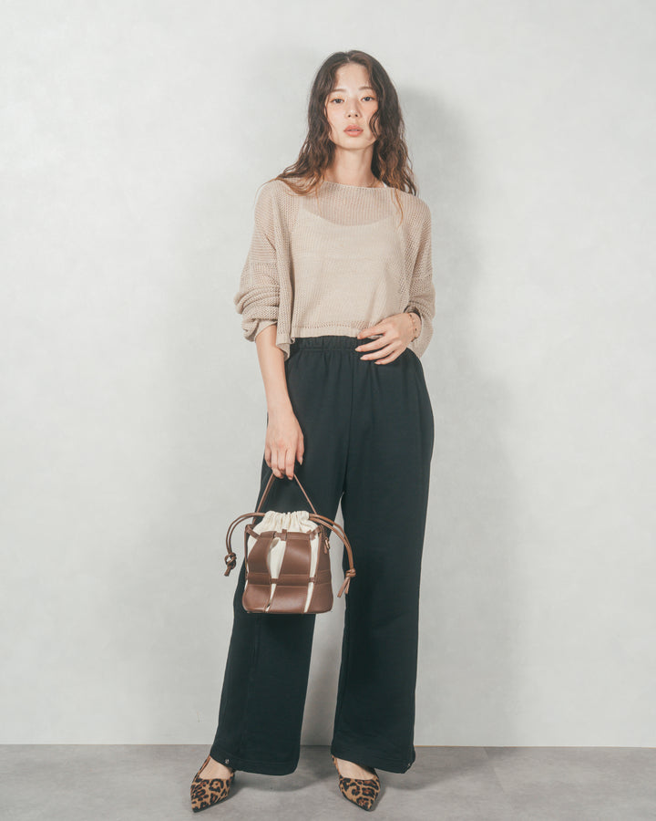 クロップドメッシュニット (BEIGE)